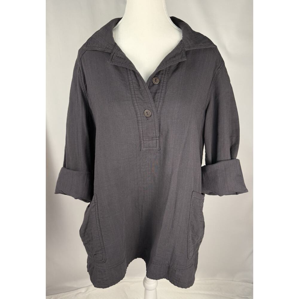 100% Cotton Oversized Tunic /Minimalist/ Lagenlook/ Beach/ Coastal/Spring M